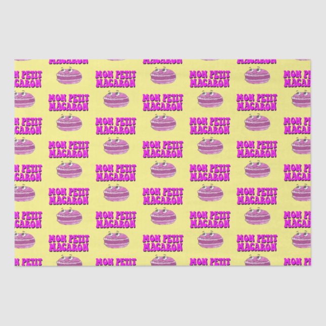 Mon Petit Macaron Retro Groovy Text Seidenpapier (Vorderseite)