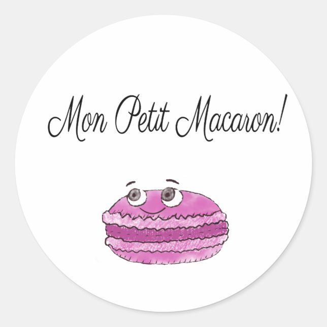 Mon Petit Macaron Runder Aufkleber (Vorderseite)