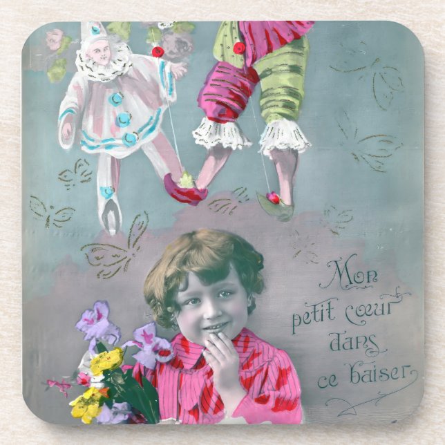 Mon petite coeur dans ce baiser getränkeuntersetzer (Vorderseite)