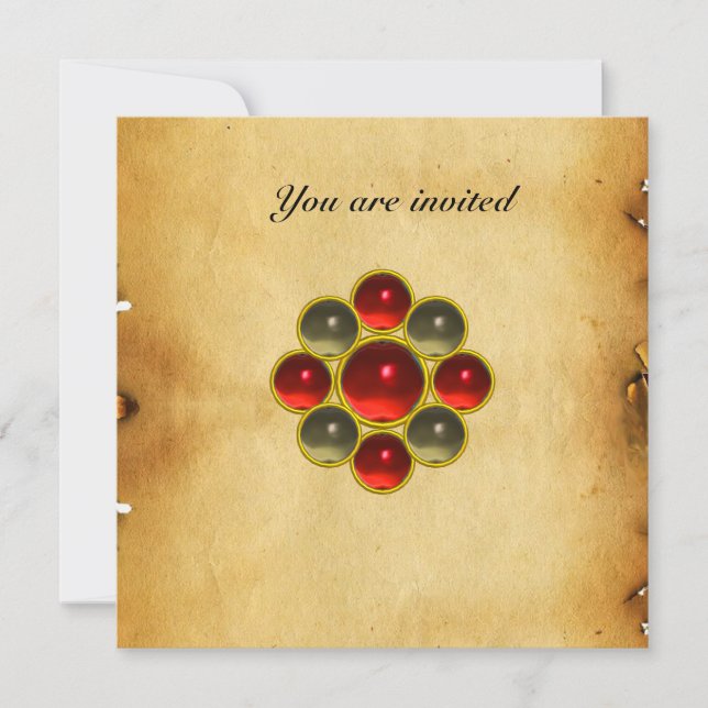 MON Ruby-Pergament Einladung (Vorderseite)