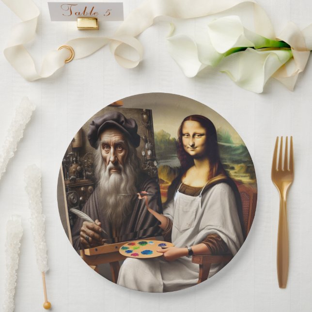 Mona Do da Vinci Pappteller (Hochzeit)