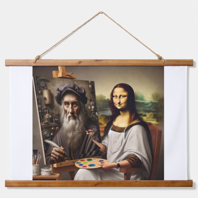 Mona Do da Vinci Wandteppich Mit Holzrahmen (Vorne)