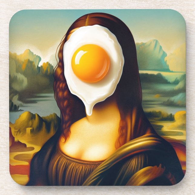Mona Egg auf ihrem Gesicht Getränkeuntersetzer (Vorderseite)