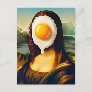 Mona Egg auf ihrem Gesicht Parodie feine Kunst Postkarte