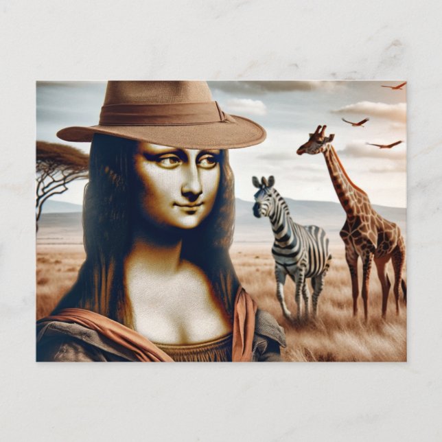 Mona geht auf Safari Postkarte (Vorderseite)