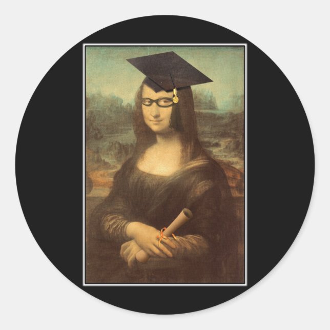 Mona Graduate Runder Aufkleber (Vorderseite)