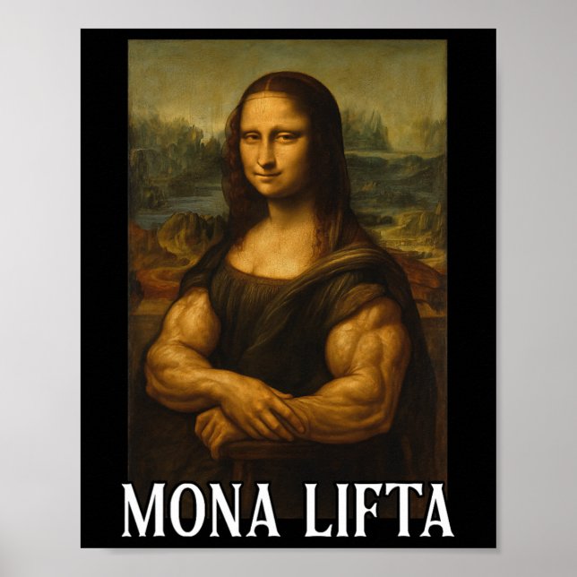 Mona Lifta Bodybuilding Funny Gift Poster (Vorne)