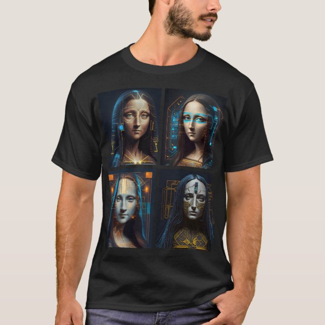 Mona Lisa 4 Cyborgs T-Shirt (Vorderseite)