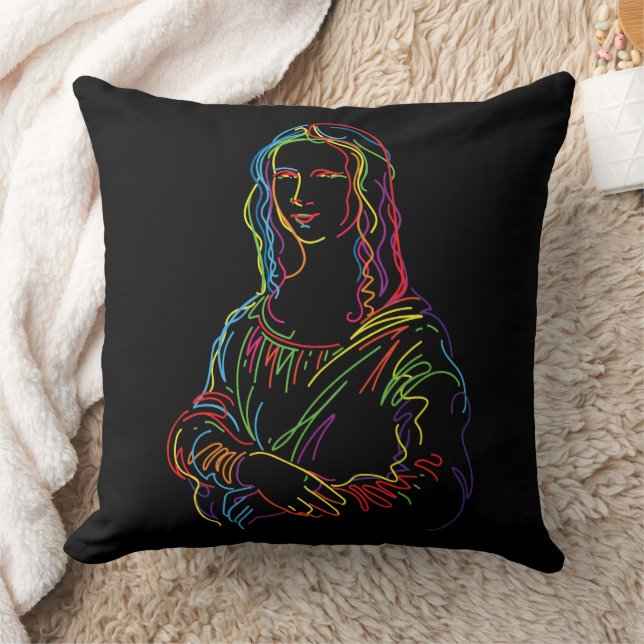 Mona Lisa Abstrakt Kissen (Decke)