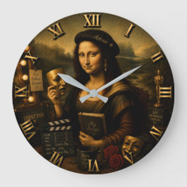 Mona Lisa Actress Funny Theater & Cinema Große Wanduhr