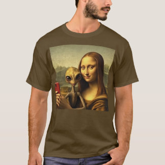Mona Lisa Alien Selfie - Funny Renaisance T - Shir T-Shirt