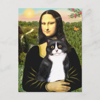 Mona Lisa - Am SH schwarz-weiße Katze Postkarte