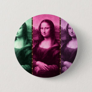 Mona Lisa Animal Print Green Pink Lila Button