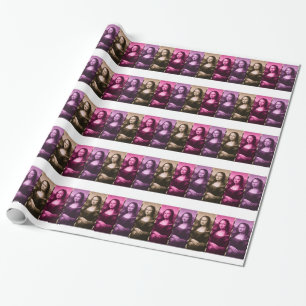 Mona Lisa Animal Print Lila Pink Chocolate Geschenkpapier