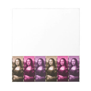 Mona Lisa Animal Print Lila Pink Chocolate Notizblock
