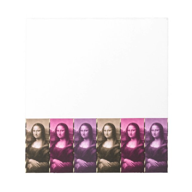 Mona Lisa Animal Print Lila Pink Chocolate Notizblock (Vorderseite)