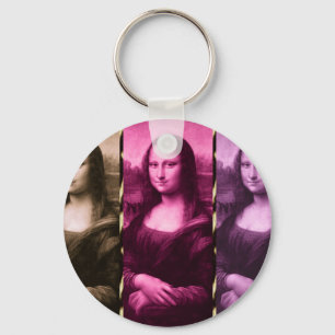 Mona Lisa Animal Print Lila Pink Chocolate Schlüsselanhänger