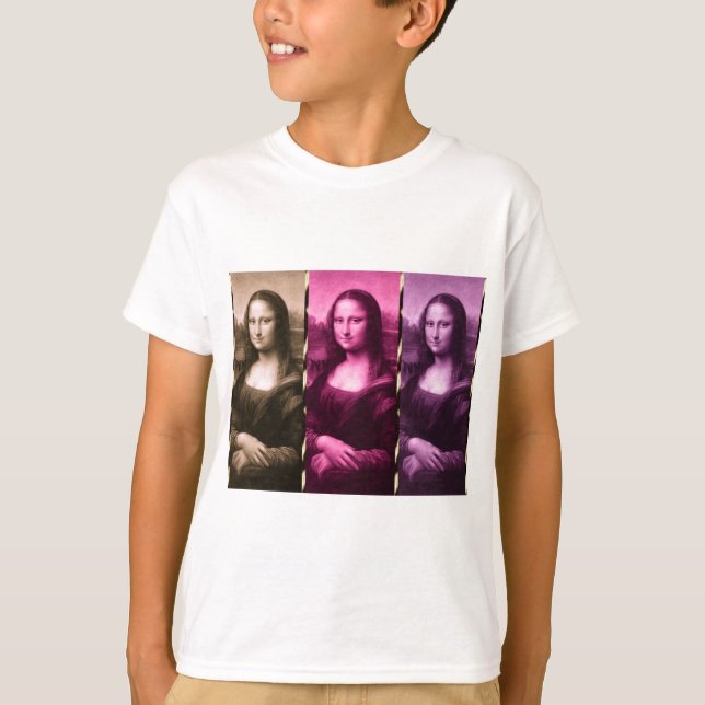 Mona Lisa Animal Print Lila Pink Chocolate T-Shirt (Vorderseite)