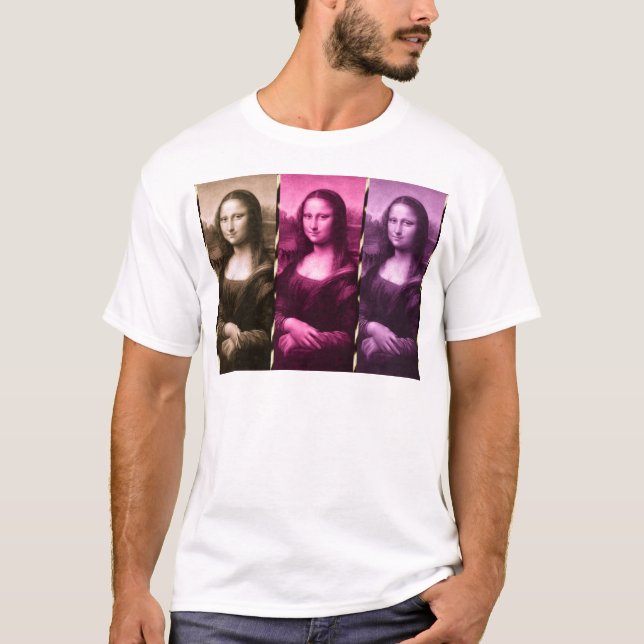 Mona Lisa Animal Print Lila Pink Chocolate T-Shirt (Vorderseite)