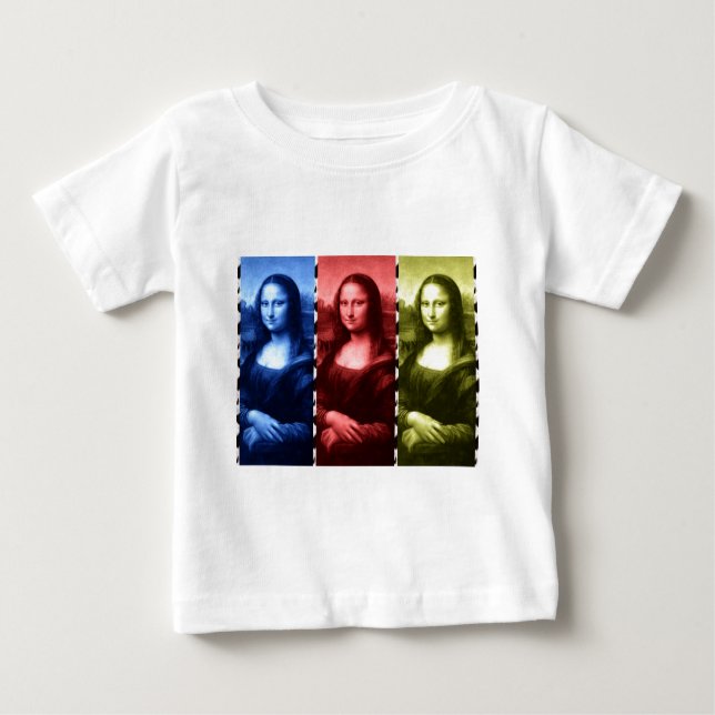 Mona Lisa Animal Print Primary Colors Baby T-shirt (Vorderseite)