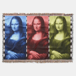 Mona Lisa Animal Print Primary Colors Decke