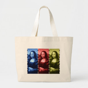 Mona Lisa Animal Print Primary Colors Jumbo Stoffbeutel