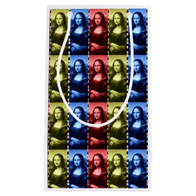 Mona Lisa Animal Print Primary Colors Kleine Geschenktüte (Vorderseite)
