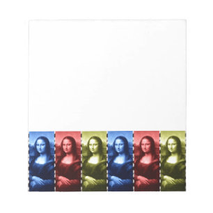 Mona Lisa Animal Print Primary Colors Notizblock