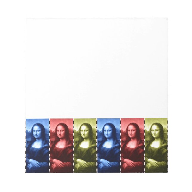 Mona Lisa Animal Print Primary Colors Notizblock (Vorderseite)