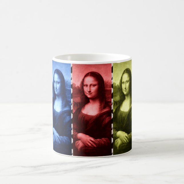 Mona Lisa Animal Print Primary Colors Tasse (Mittel)
