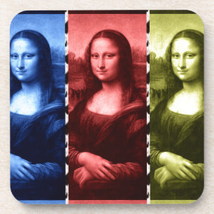 Mona Lisa Animal Print Primary Colors Untersetzer