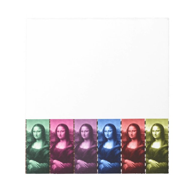 Mona Lisa Animal Print Rainbow Notizblock (Vorderseite)