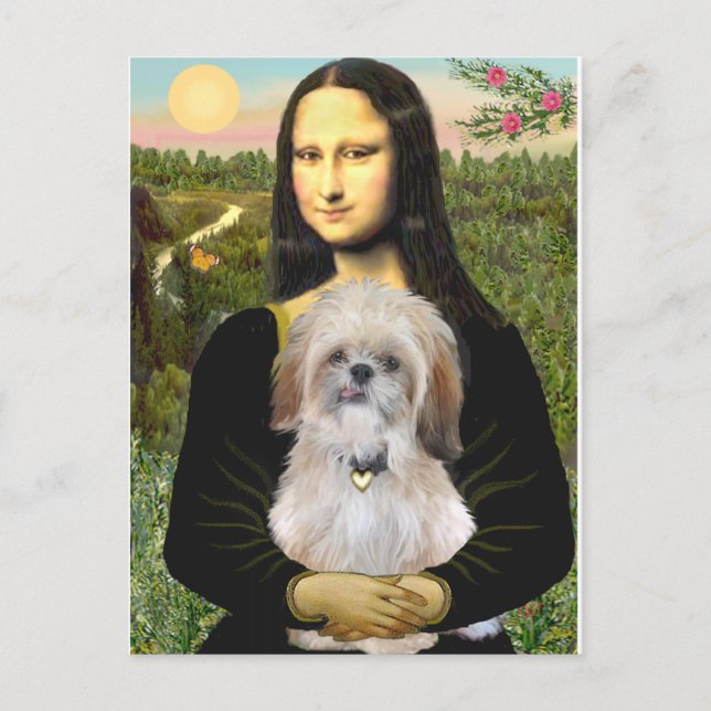 Mona Lisa - AShih Tzu (P) Postkarte (Vorderseite)