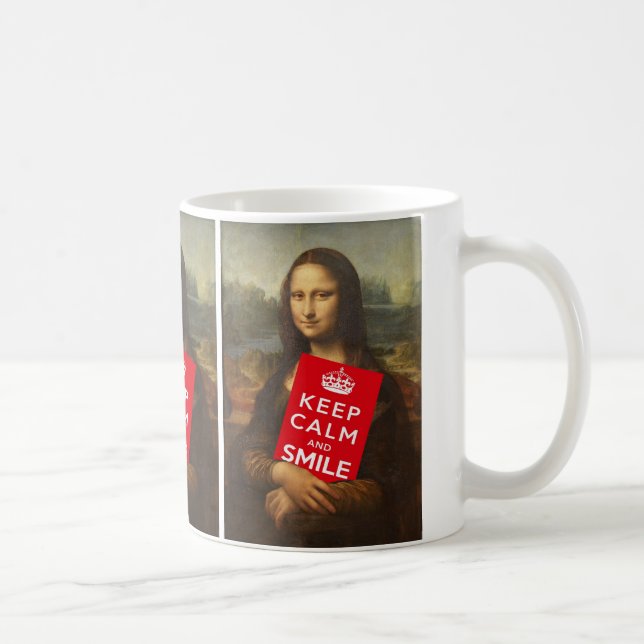 Mona Lisa Behielt Ruhe und Lächeln Tasse (Rechts)