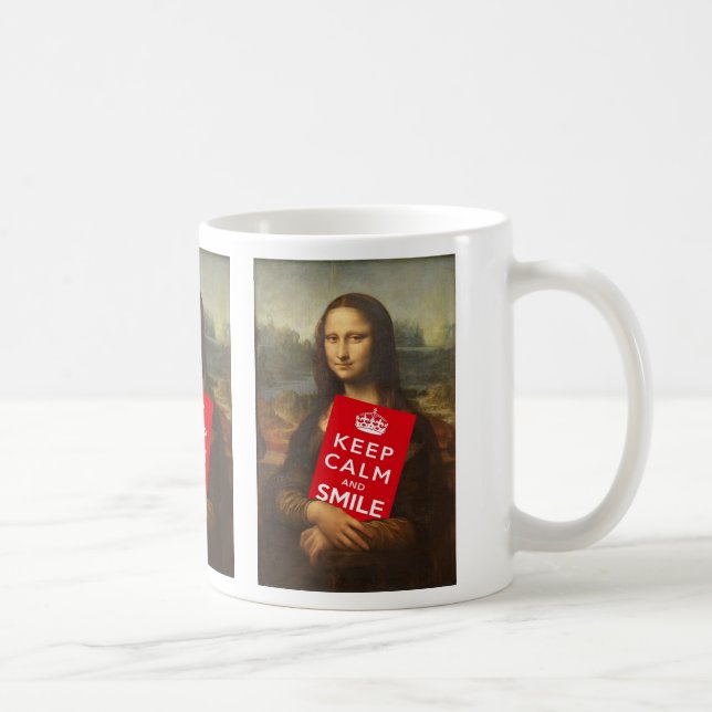 Mona Lisa Behielt Ruhe und Lächeln Tasse (Rechts)
