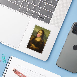 Mona Lisa Blase Pink Bubble Gum Aufkleber