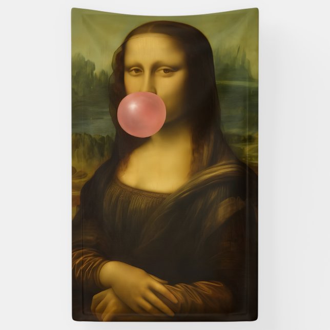 Mona Lisa Blase Pink Bubble Gum Banner (Vertikal)