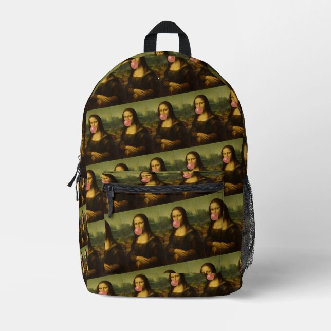 Mona Lisa Blase Pink Bubble Gum Bedruckter Rucksack (Vorderseite)