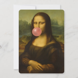Mona Lisa Blase Pink Bubble Gum Einladung