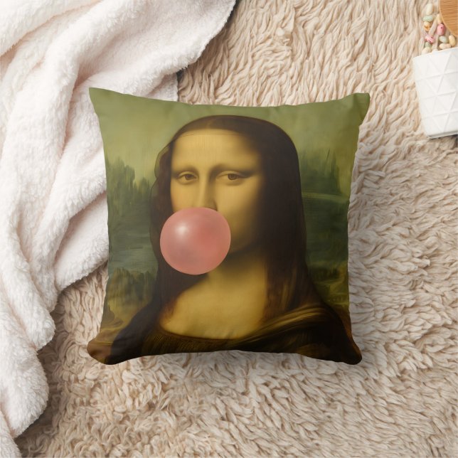 Mona Lisa Blase Pink Bubble Gum Kissen (Decke)
