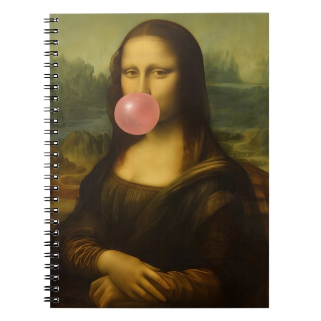 Mona Lisa Blase Pink Bubble Gum Notizblock (Vorderseite)