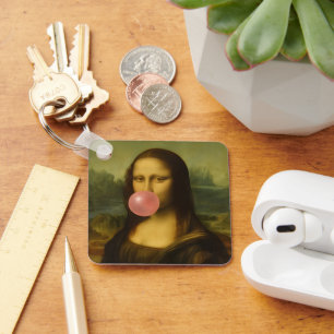 Mona Lisa Blase Pink Bubble Gum Schlüsselanhänger