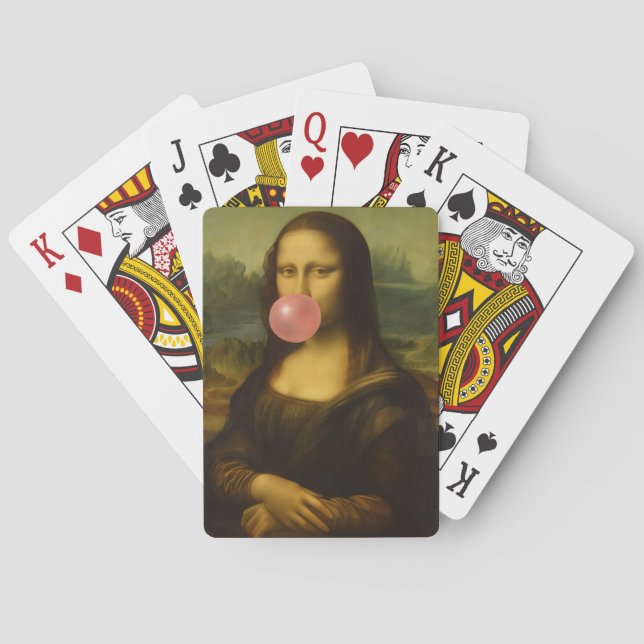 Mona Lisa Blase Pink Bubble Gum Spielkarten (Rückseite)
