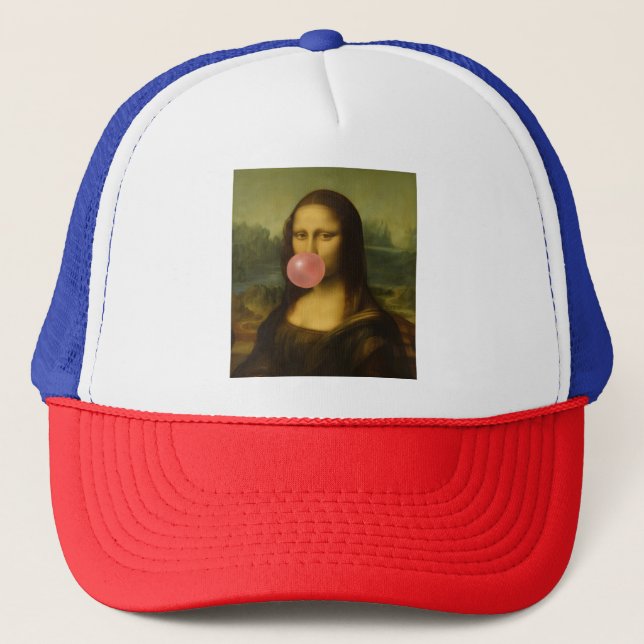 Mona Lisa Blase Pink Bubble Gum Truckerkappe (Vorderseite)