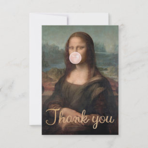 Mona Lisa Blasst Pink Bubble gum Dankeskarte