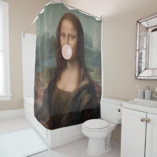 Mona Lisa Blasst Pink Bubble gum Duschvorhang