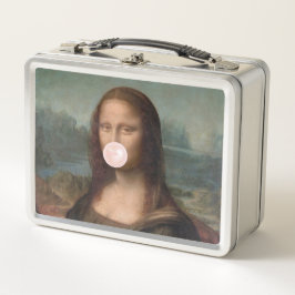 Mona Lisa Blasst Pink Bubble gum Metall Brotdose
