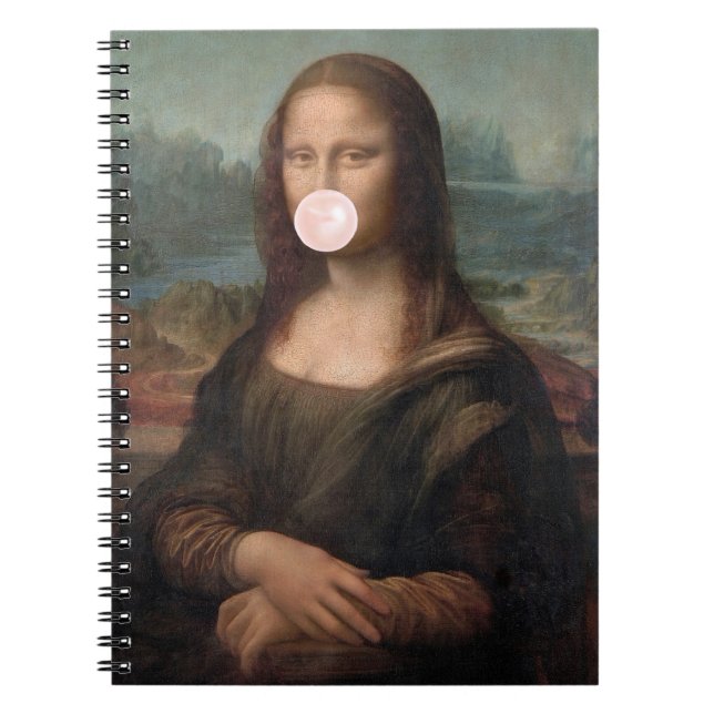 Mona Lisa Blasst Pink Bubble gum Notizblock (Vorderseite)