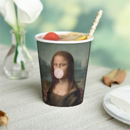 Mona Lisa Blasst Pink Bubble gum Pappbecher