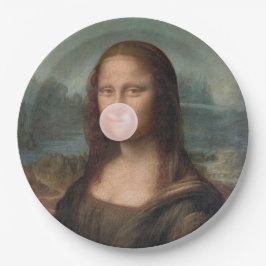 Mona Lisa Blasst Pink Bubble gum Pappteller